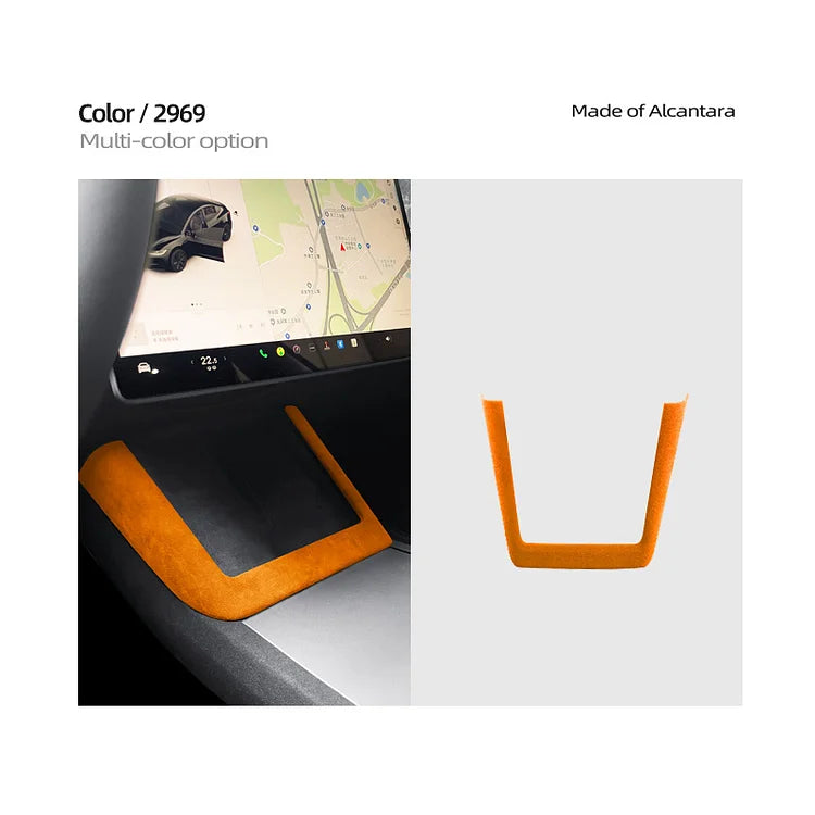 Evtesparts Model 3 Highland Alcantara Central Control Wireless Charging Frame Cover