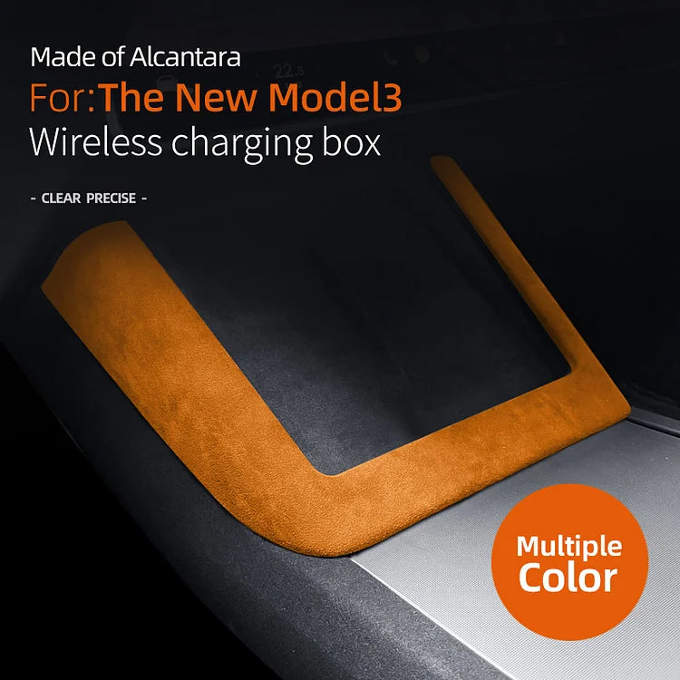 Evtesparts Model 3 Highland Alcantara Central Control Wireless Charging Frame Cover