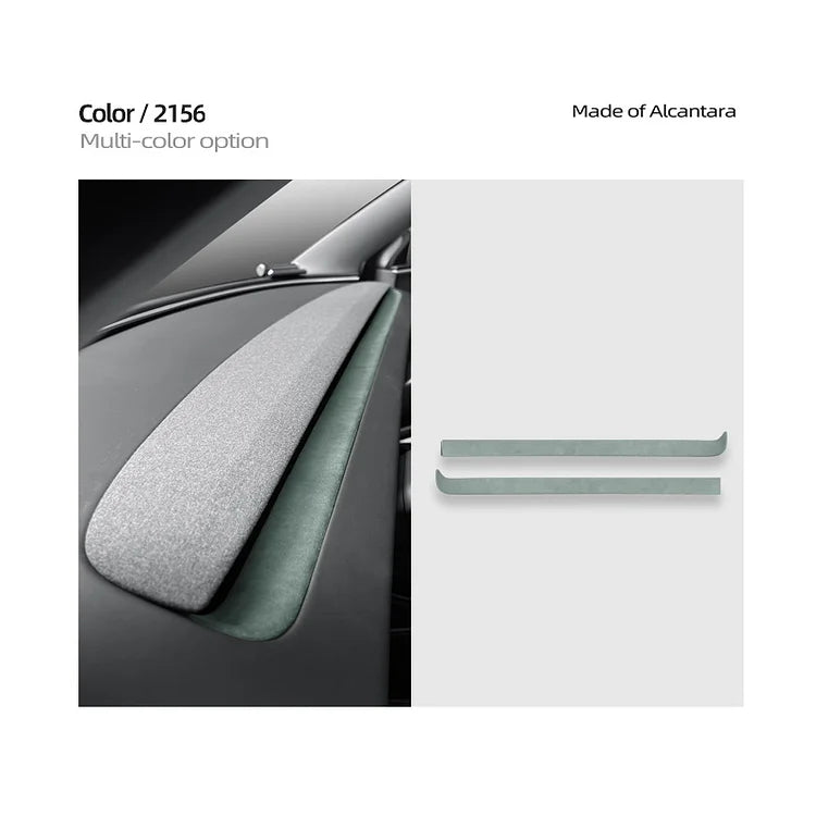 Evtesparts 2Pcs Alcantara Dashboard Cover Trim For Tesla Model 3 Highland