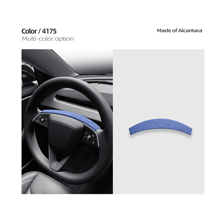 Evtesparts Model 3 Highland Alcantara Steering Wheel Trim Panel Strip