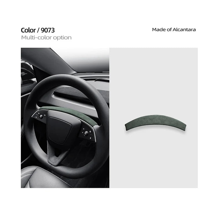 Evtesparts Model 3 Highland Alcantara Steering Wheel Trim Panel Strip