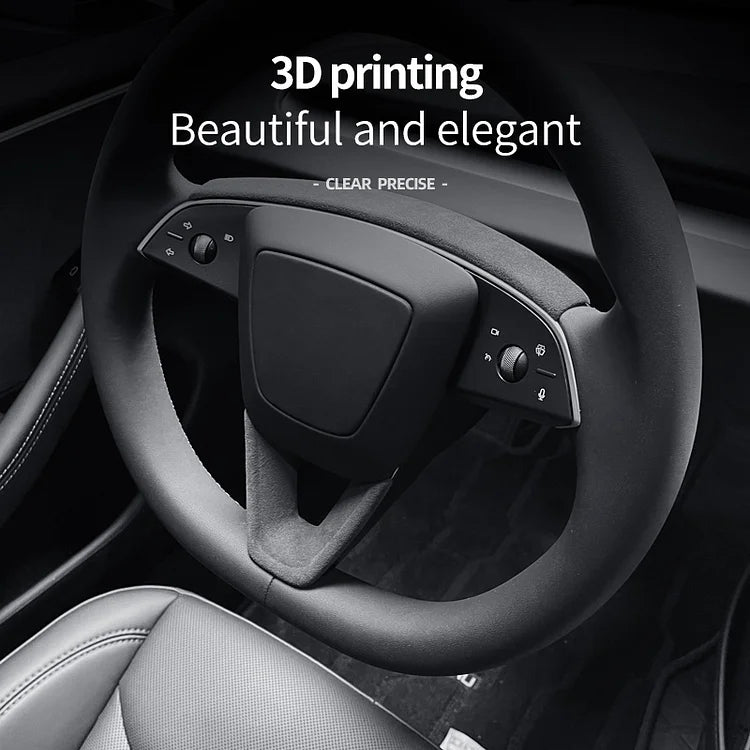 Evtesparts Alcantara Steering Wheel U-shaped Panel Trim For Tesla Model 3 Highland