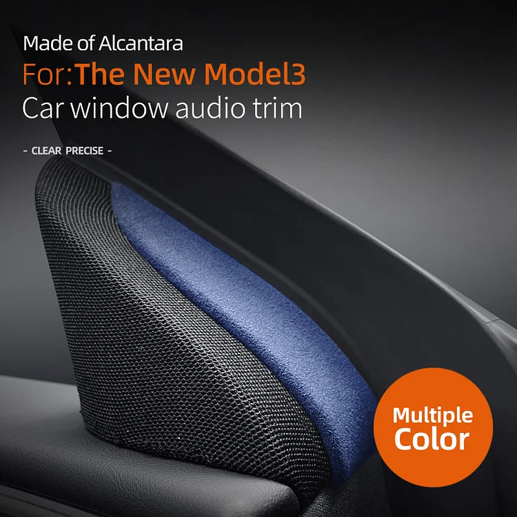 Tesla Model 3 Highland Alcantara Front Doors Speaker Triangle Trim Kit 2PCS