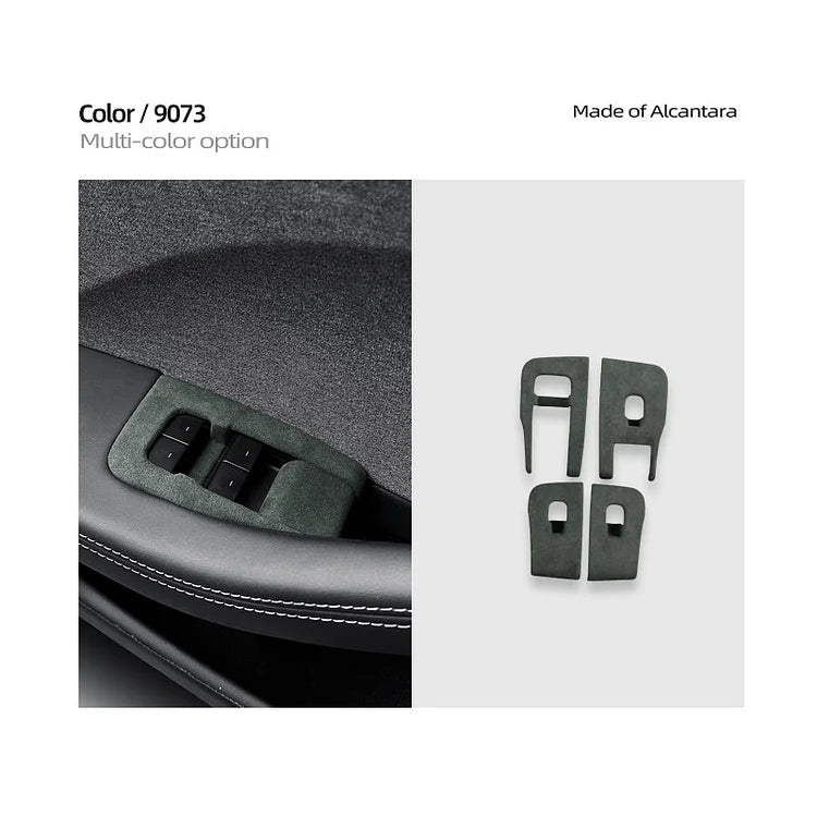 Tesla Model 3 Highland Alcantara Window Lift Button Panel Trim Set