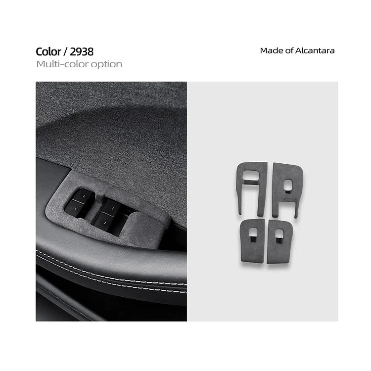 Tesla Model 3 Highland Alcantara Window Lift Button Panel Trim Set