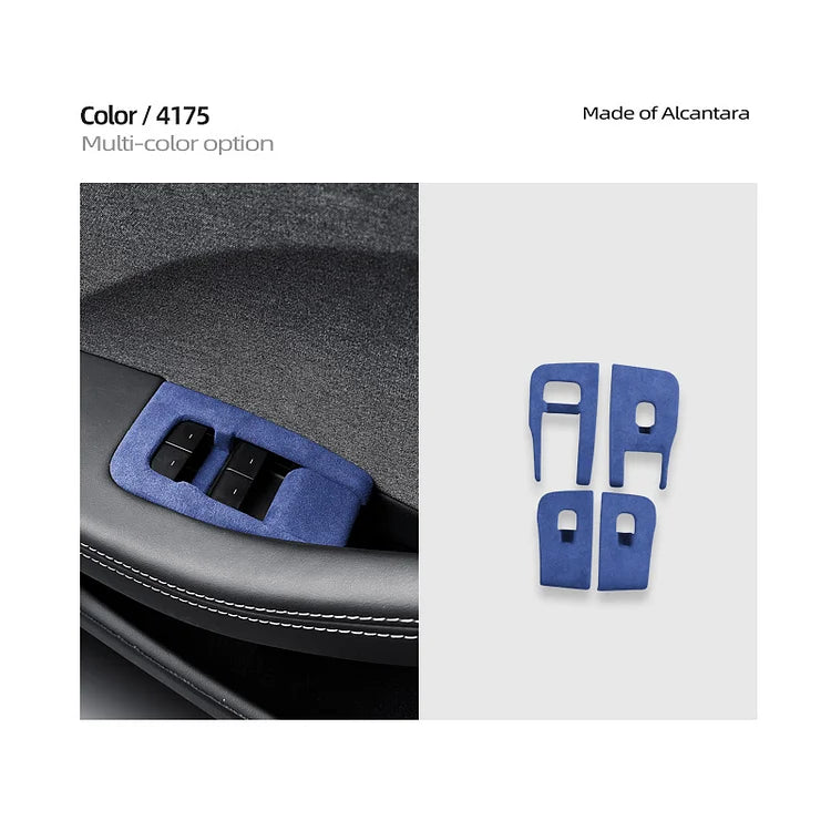 Tesla Model 3 Highland Alcantara Window Lift Button Panel Trim Set