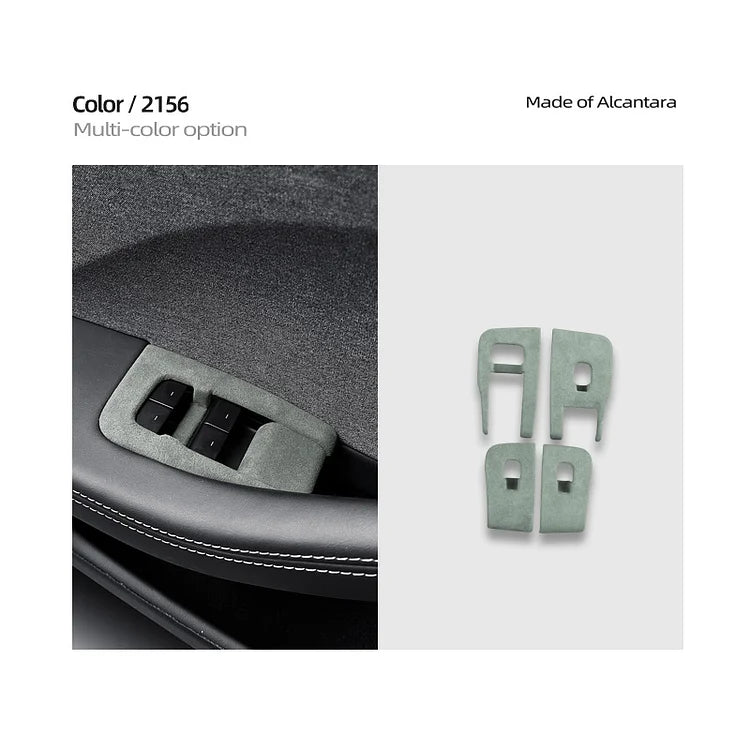 Tesla Model 3 Highland Alcantara Window Lift Button Panel Trim Set