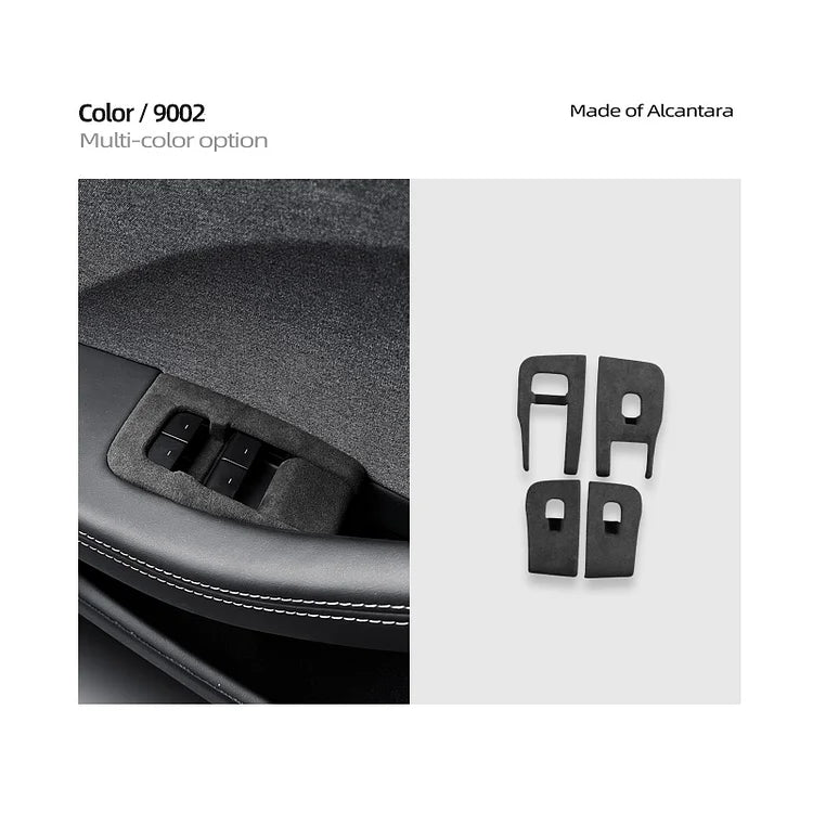 Tesla Model 3 Highland Alcantara Window Lift Button Panel Trim Set