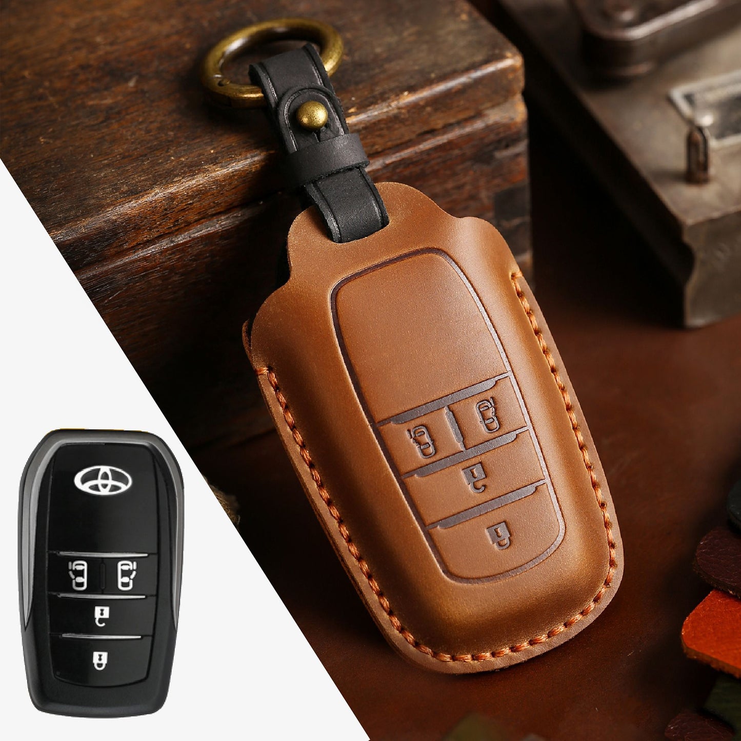 For Toyota Sienna Leather Key Fob Cover