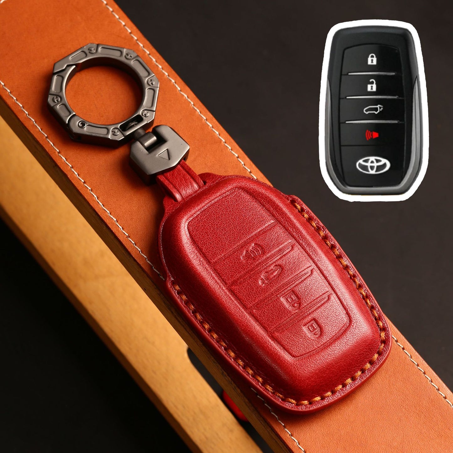 For Toyota 4Runner Sienna Leather Key Fob Cover