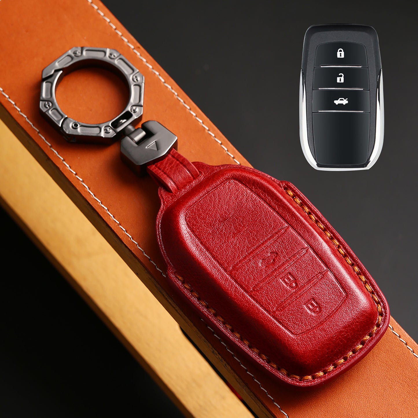 For Toyota 4Runner Sienna Leather Key Fob Cover