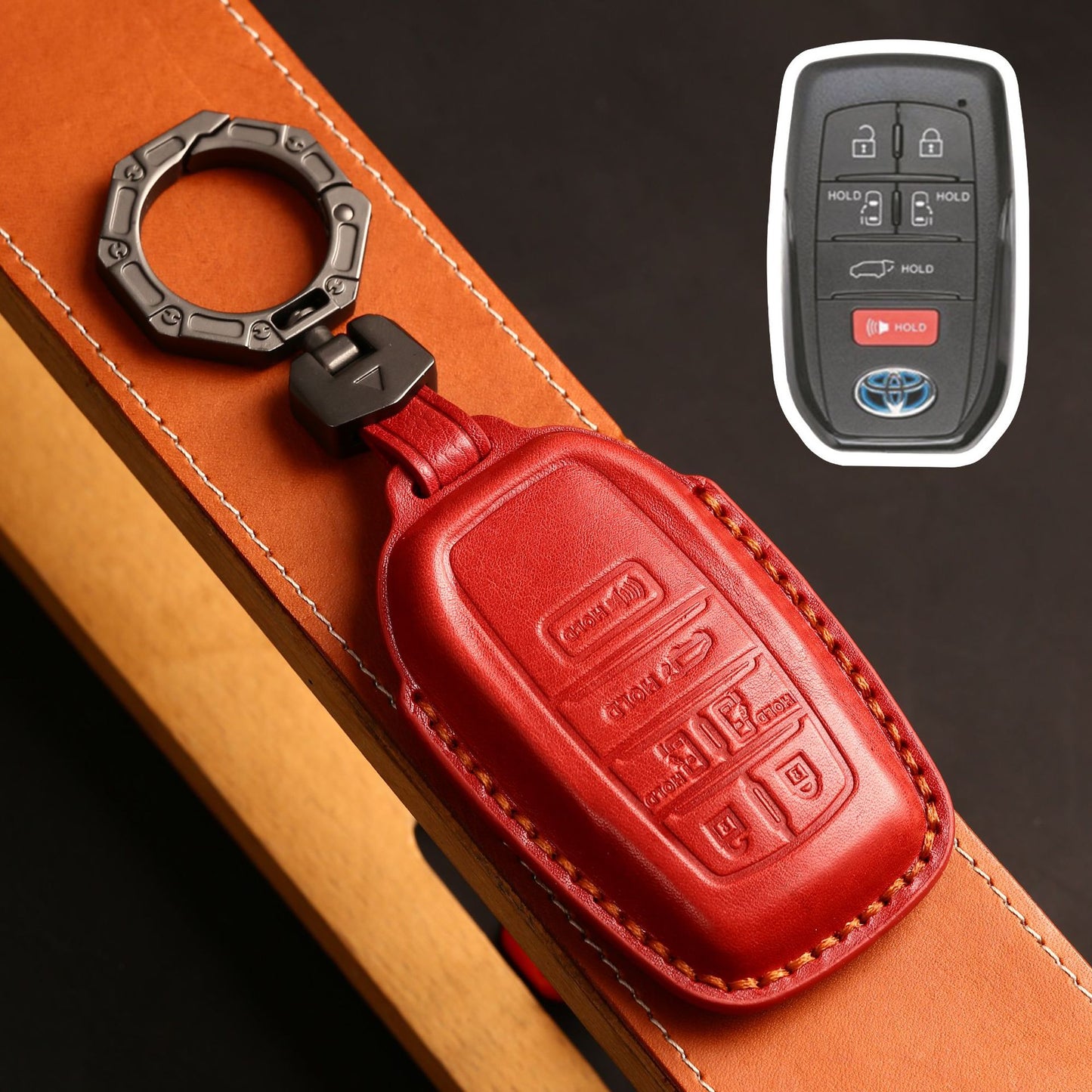 For Toyota 4Runner Sienna Leather Key Fob Cover