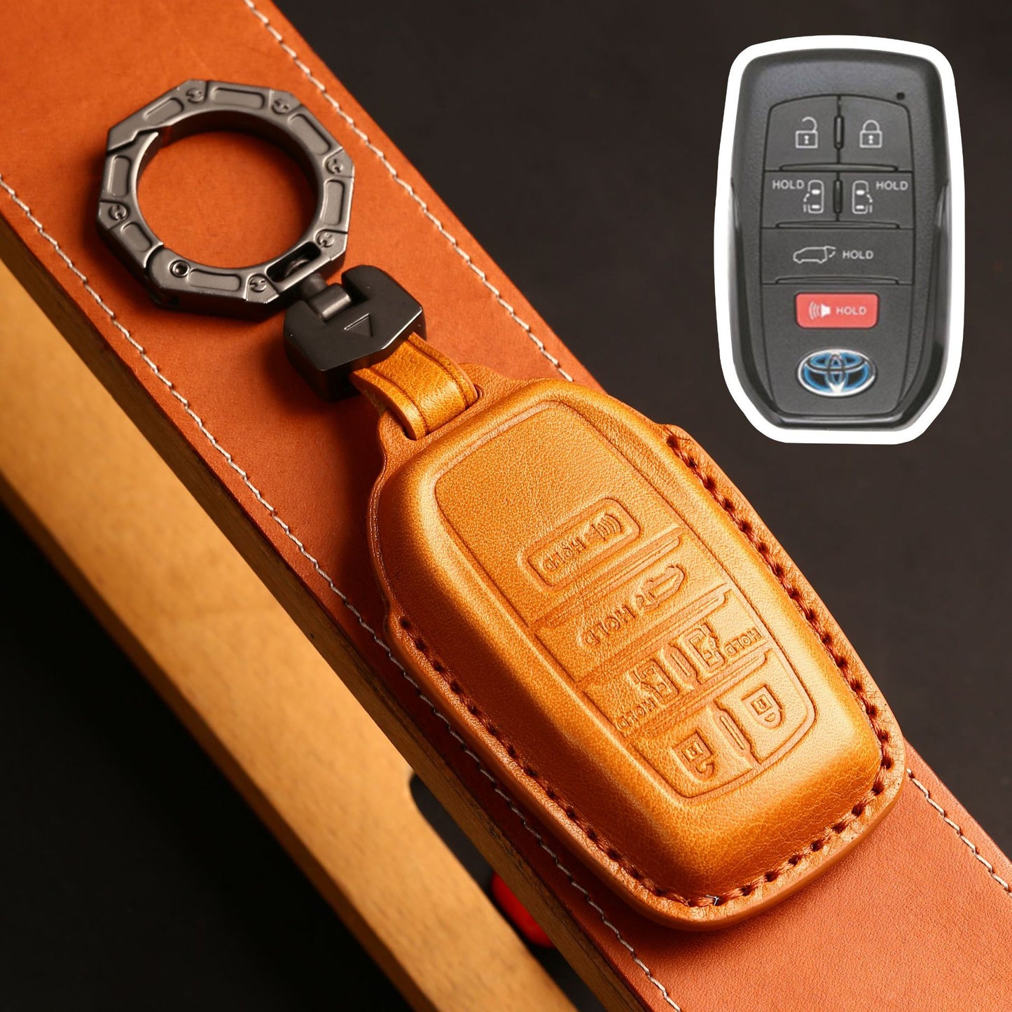 For Toyota 4Runner Sienna Leather Key Fob Cover