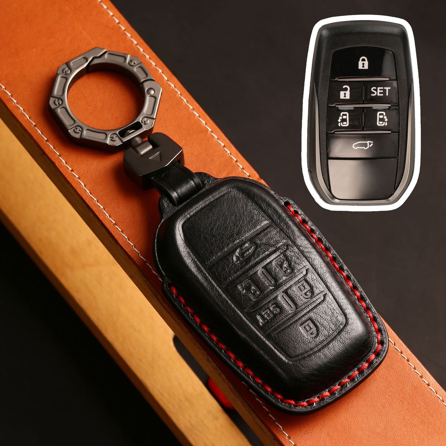 For Toyota 4Runner Sienna Leather Key Fob Cover