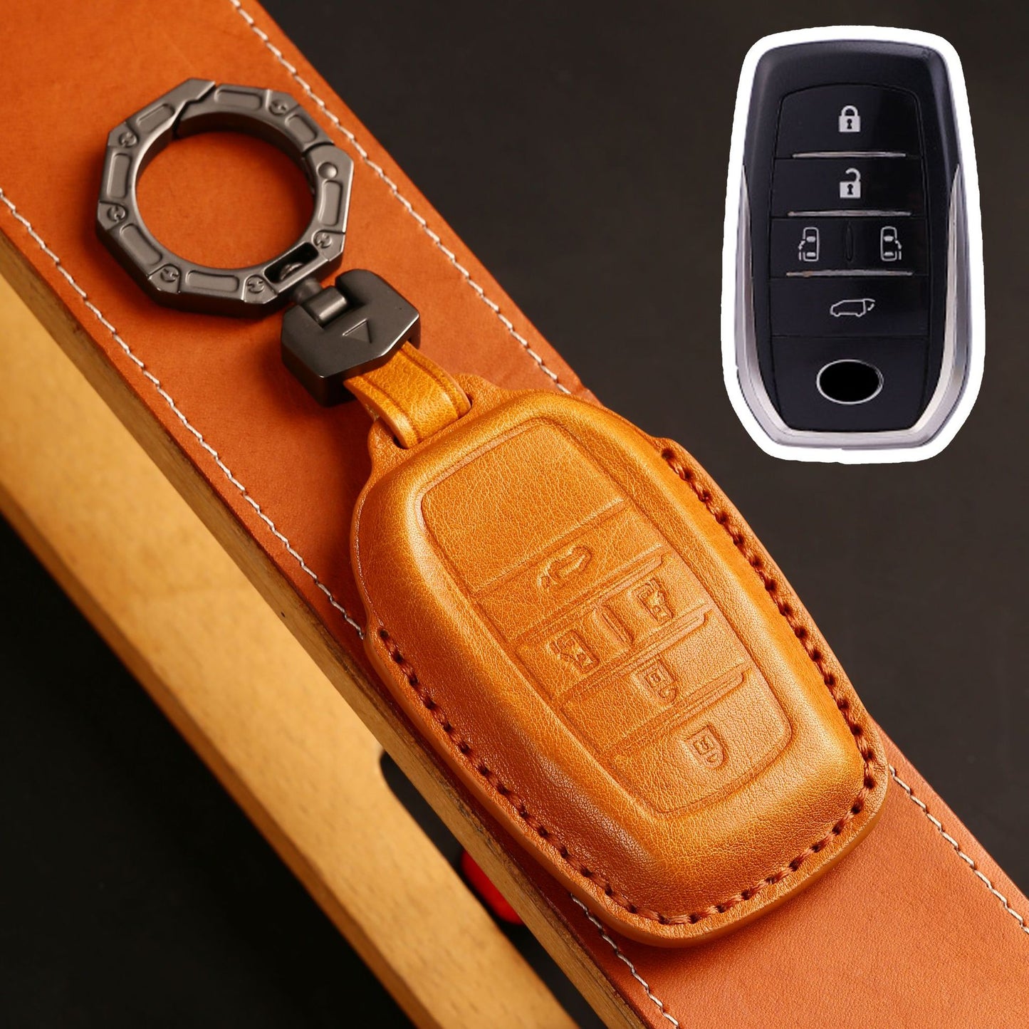 For Toyota 4Runner Sienna Leather Key Fob Cover
