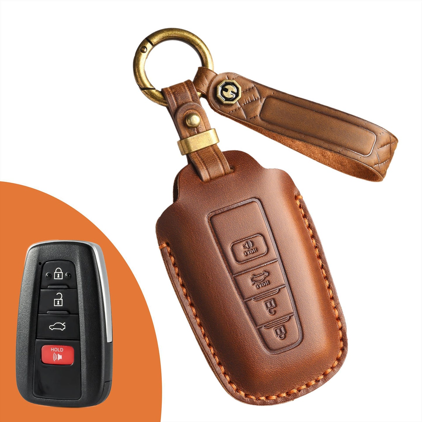 For Toyota Rav4 Leather Key Fob Cover