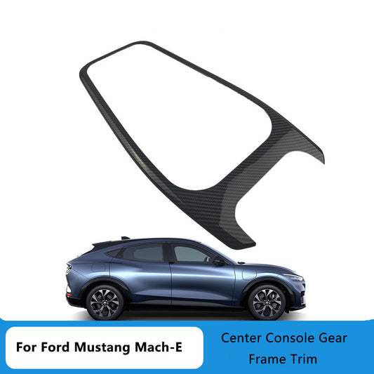 Mach-E Center Console Gear Frame Trim Carbon Fiber Style For Ford Mustang