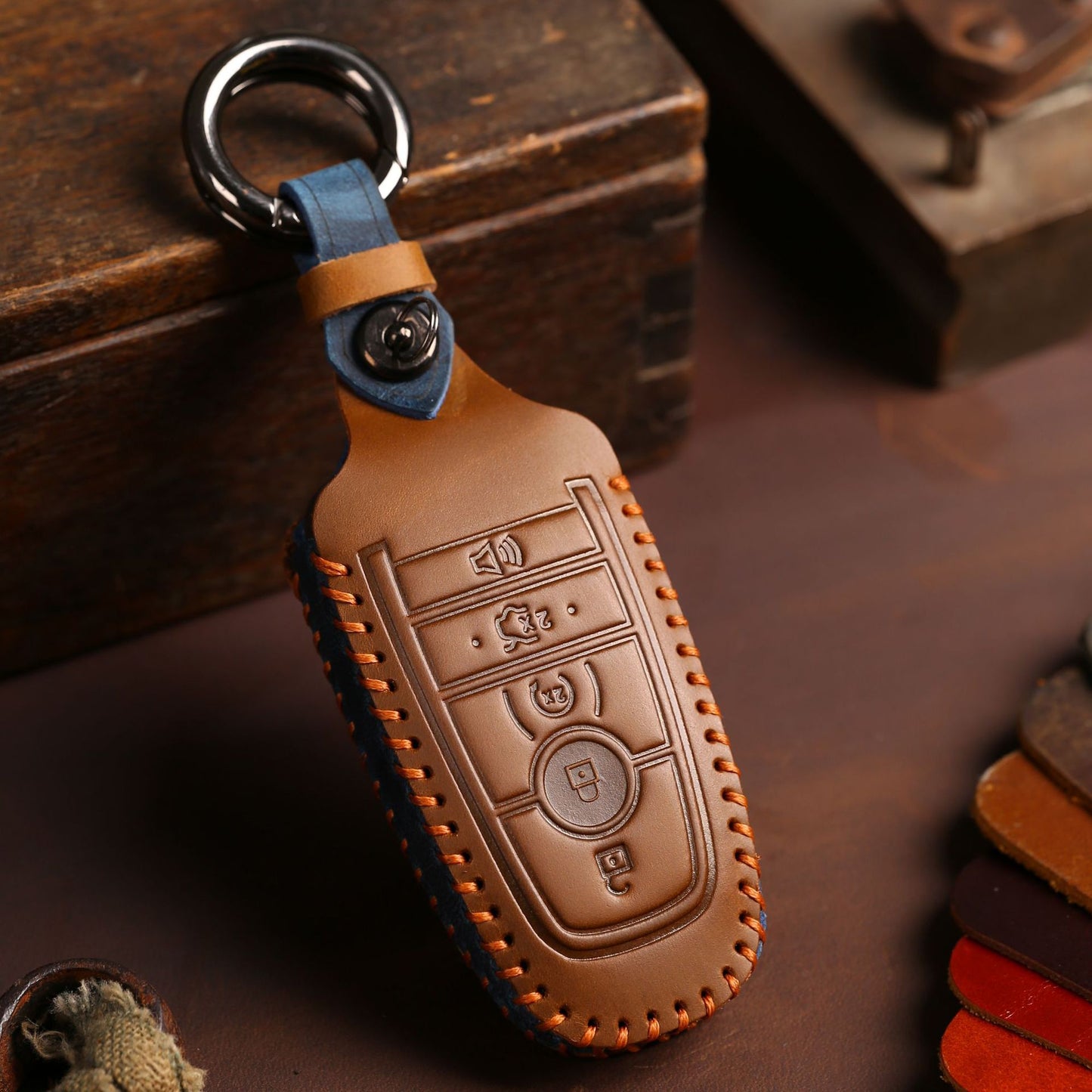 For Ford Fusion Leather Key Fob Cover