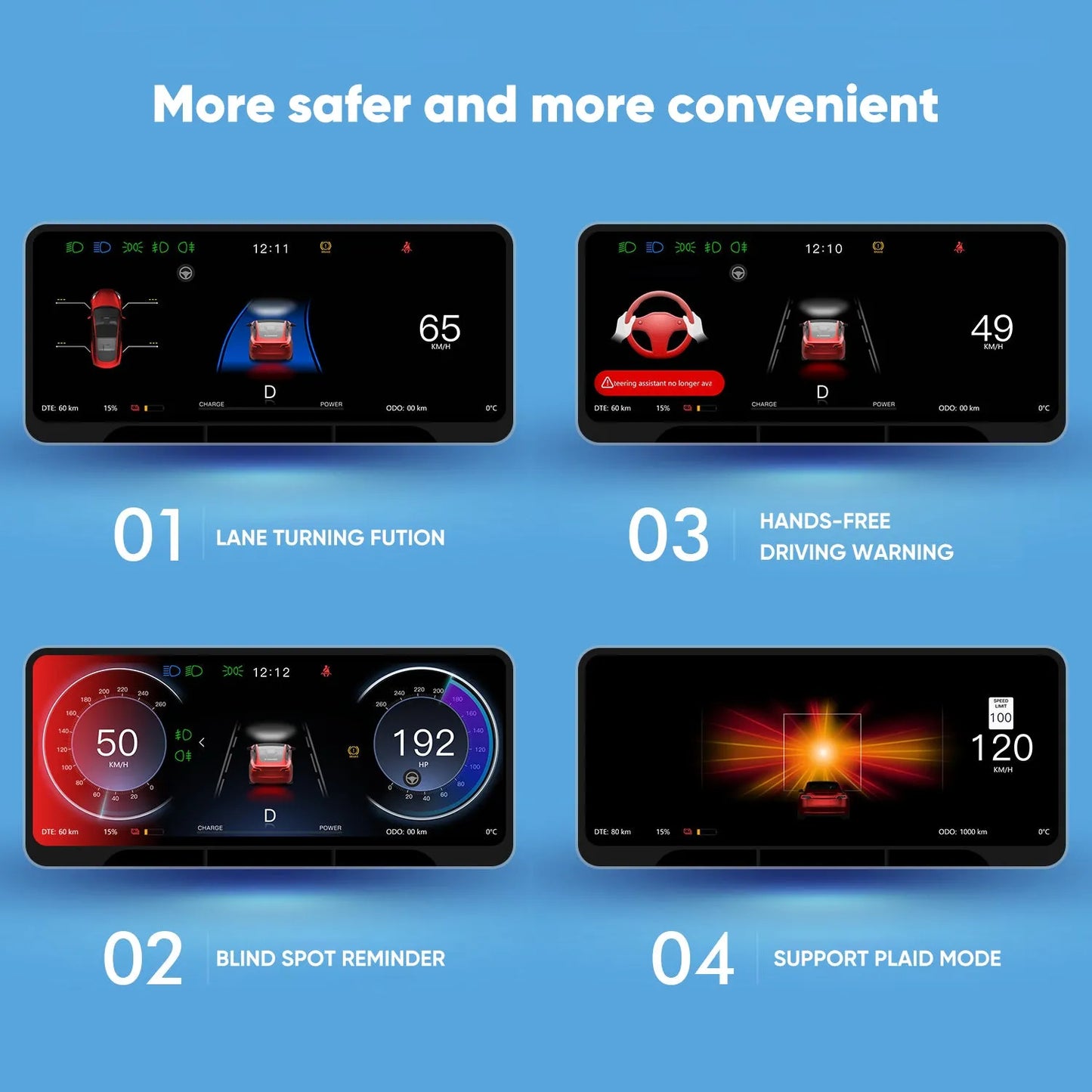 Model 3 Highland 8.9" Dashboard Head Up Display Carplay & Android Auto Touch Screen 8.9-Inch Instrument Cluster