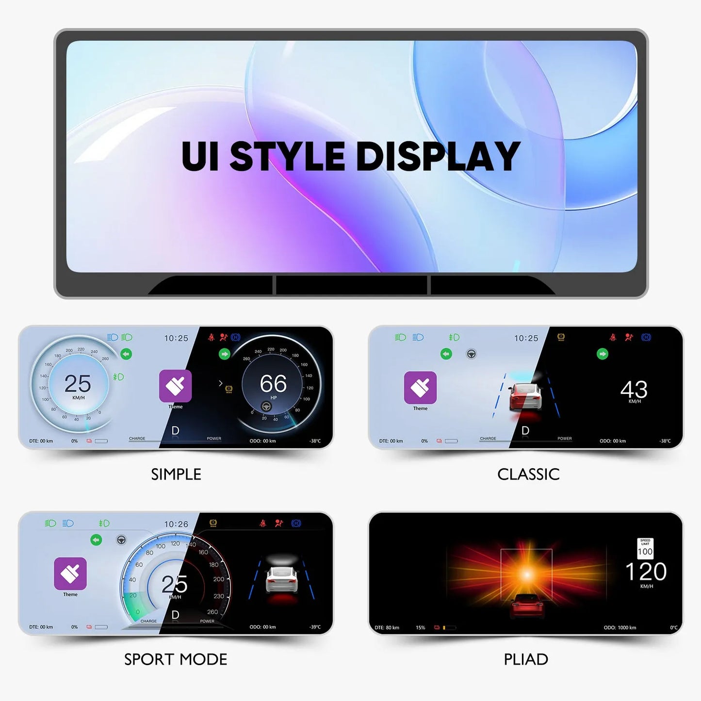 Model 3 Highland 8.9" Dashboard Head Up Display Carplay & Android Auto Touch Screen 8.9-Inch Instrument Cluster