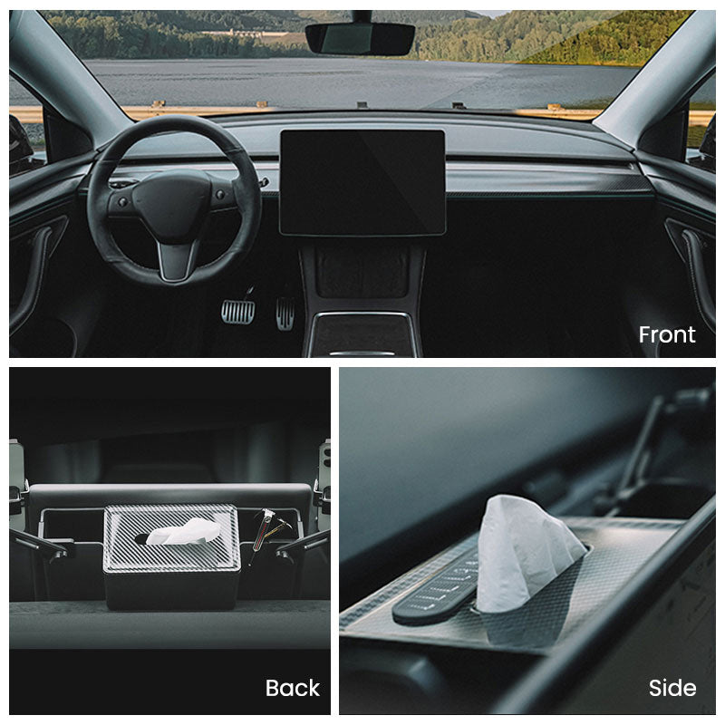 Tesla Model 3/Y Center Control Screen Tissue Hidden Storage Box