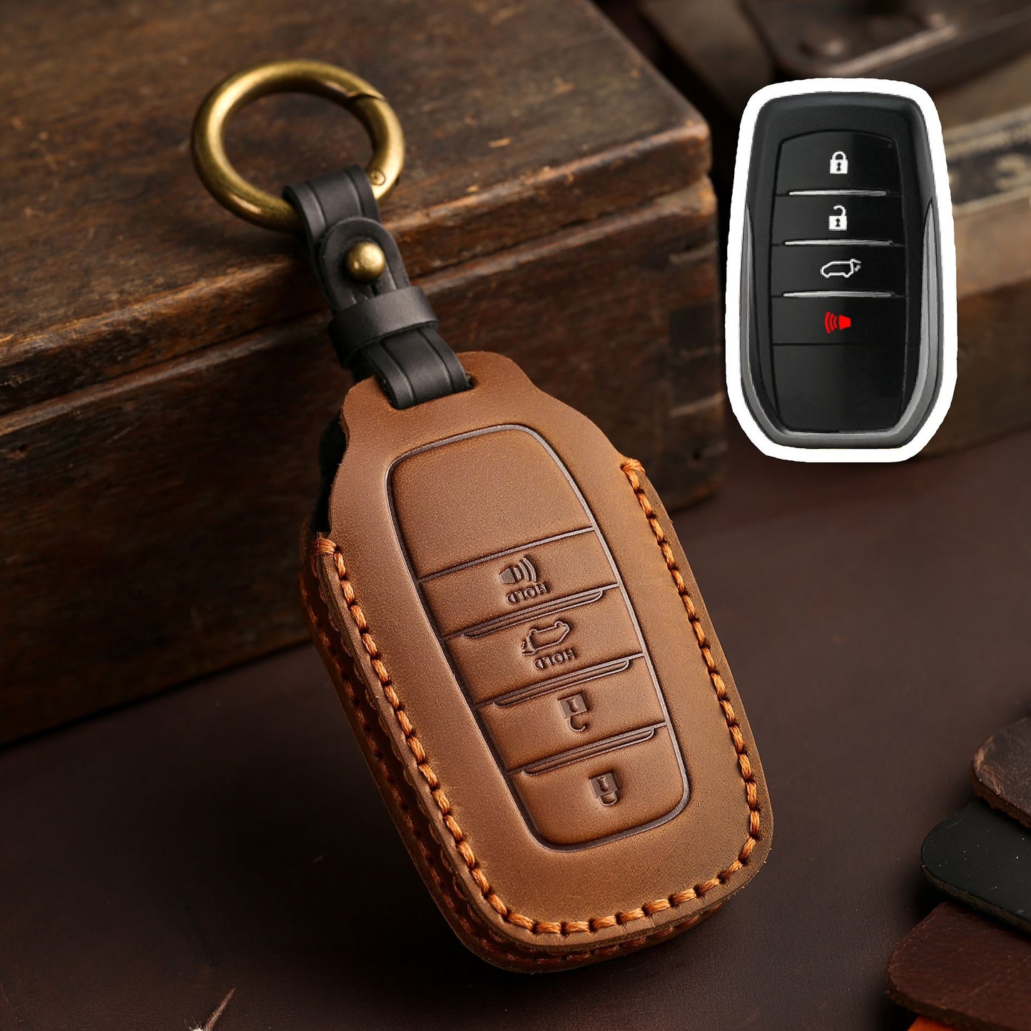 For Toyota Sienna Leather Key Fob Cover
