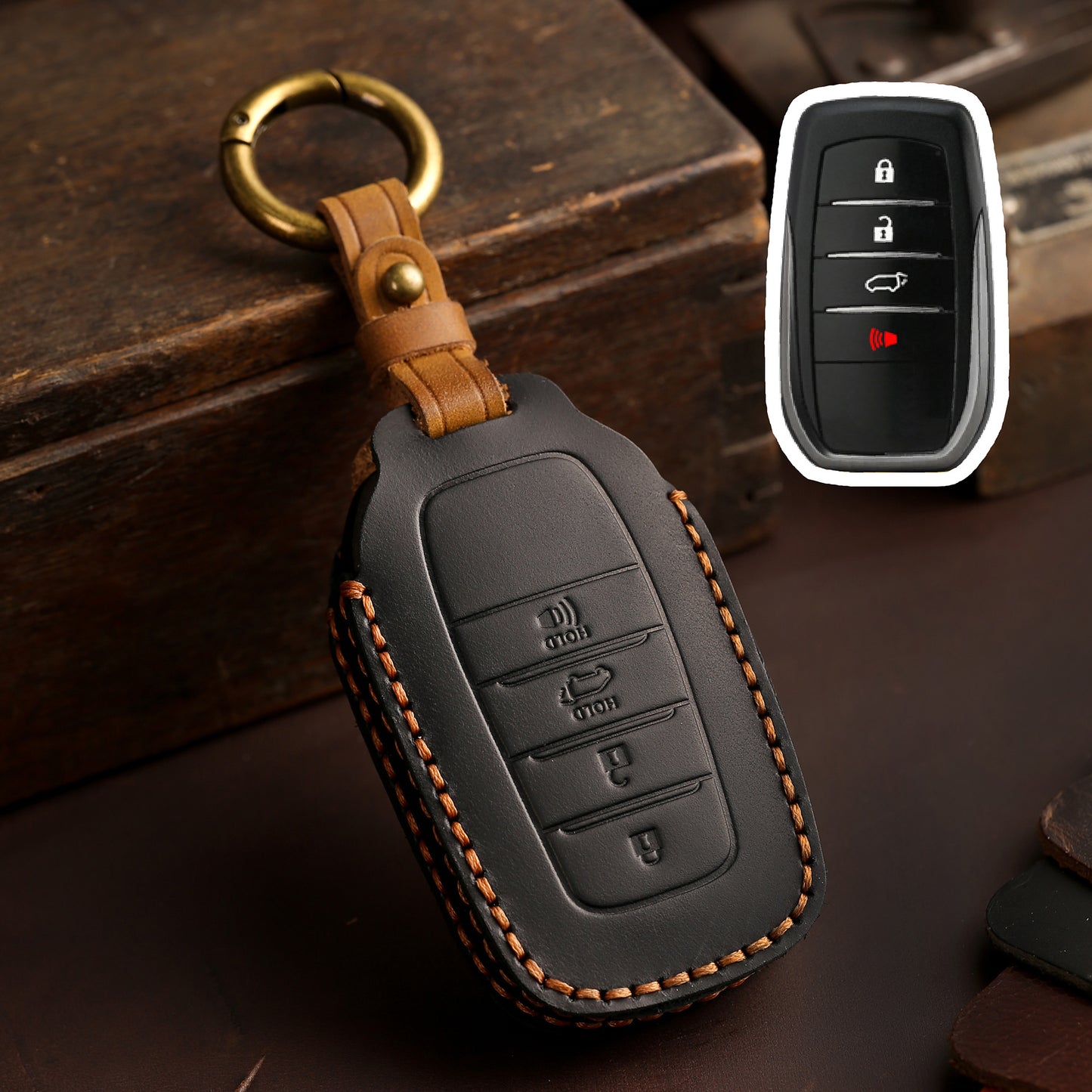 For Toyota Sienna Leather Key Fob Cover