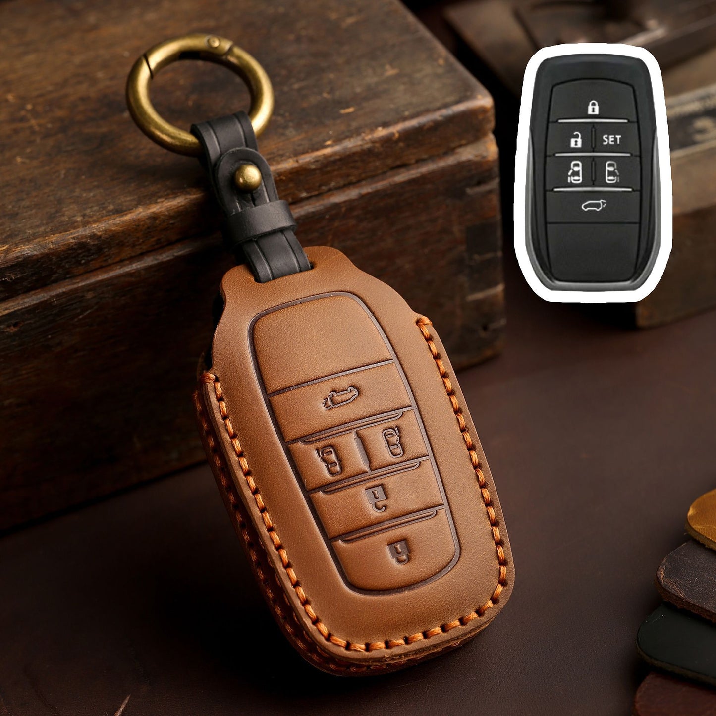 For Toyota Sienna Leather Key Fob Cover