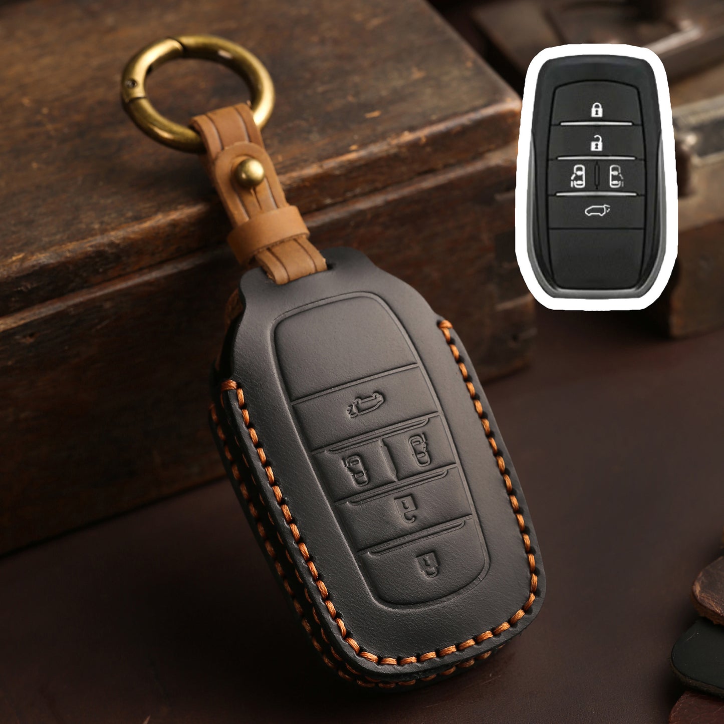 For Toyota Sienna Leather Key Fob Cover