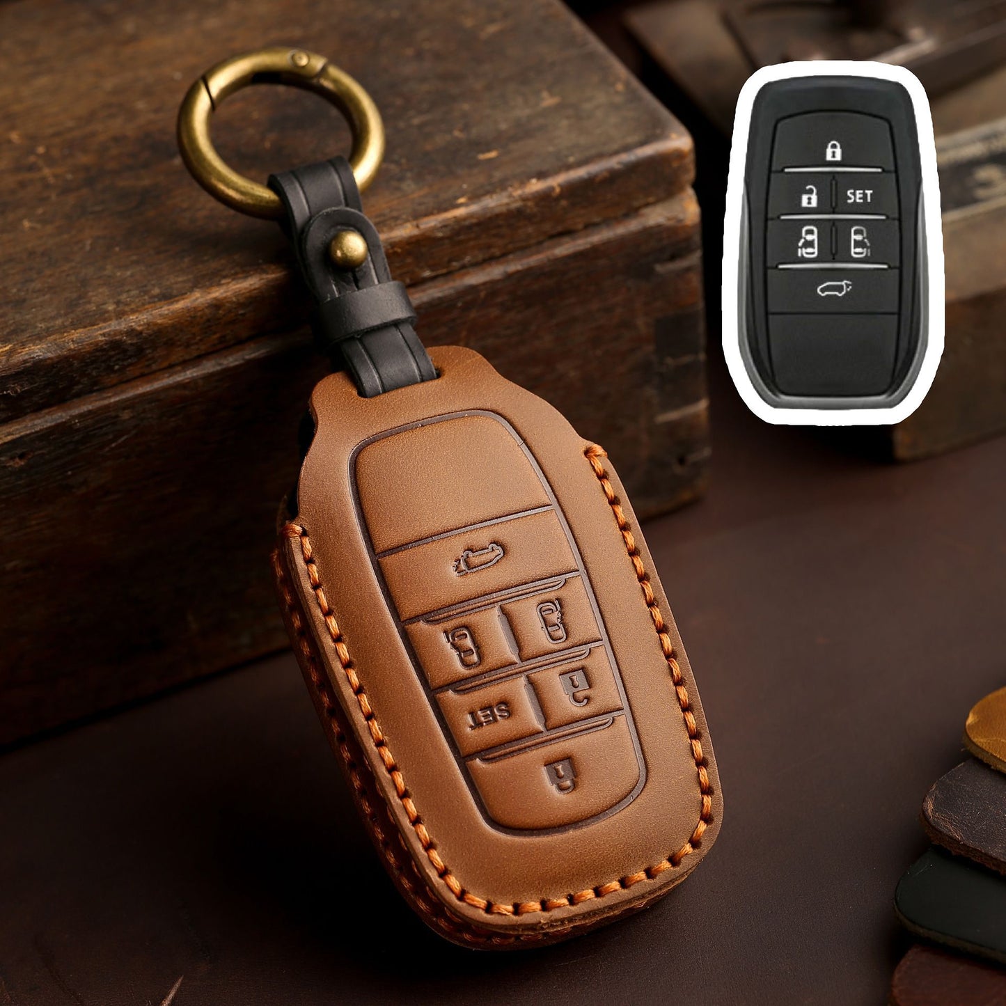 For Toyota Sienna Leather Key Fob Cover