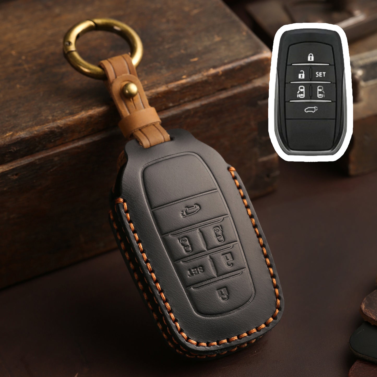For Toyota Sienna Leather Key Fob Cover