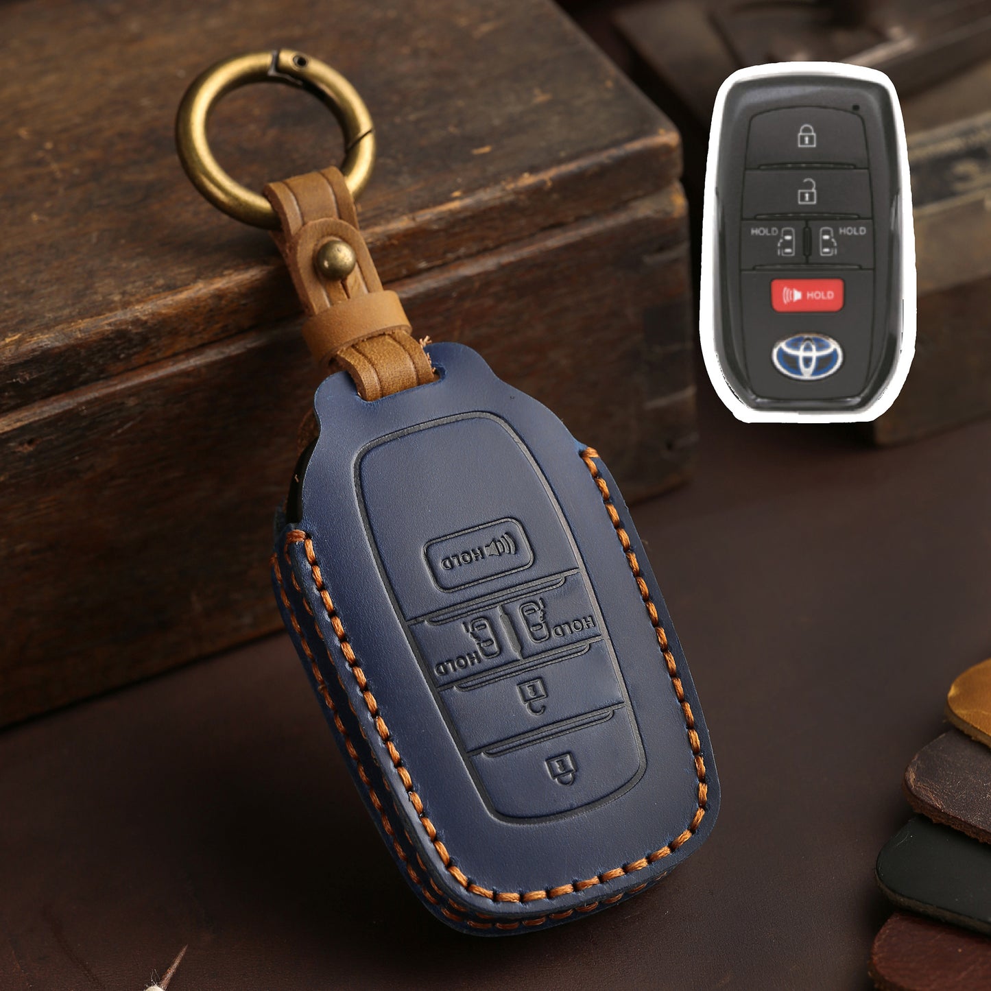 For Toyota Sienna Leather Key Fob Cover