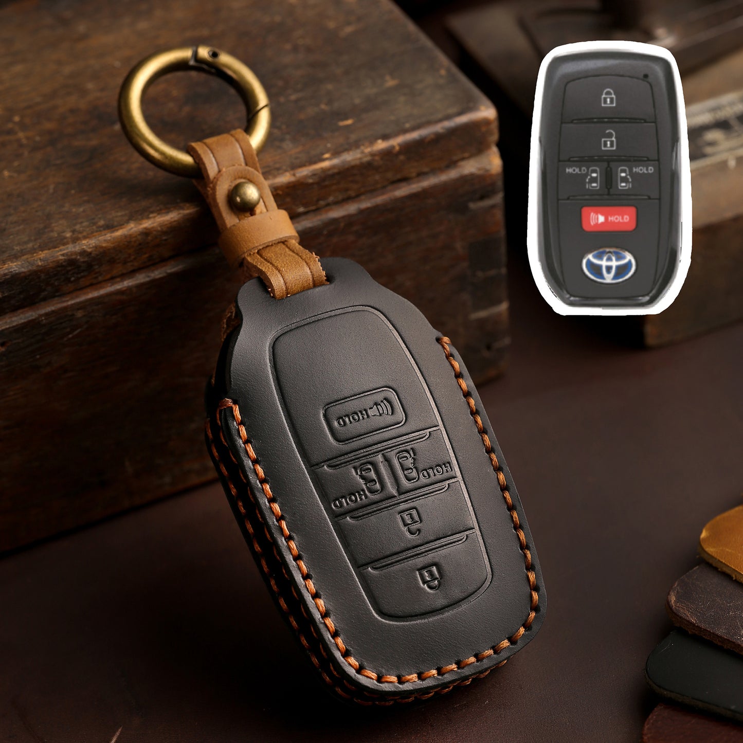 For Toyota Sienna Leather Key Fob Cover
