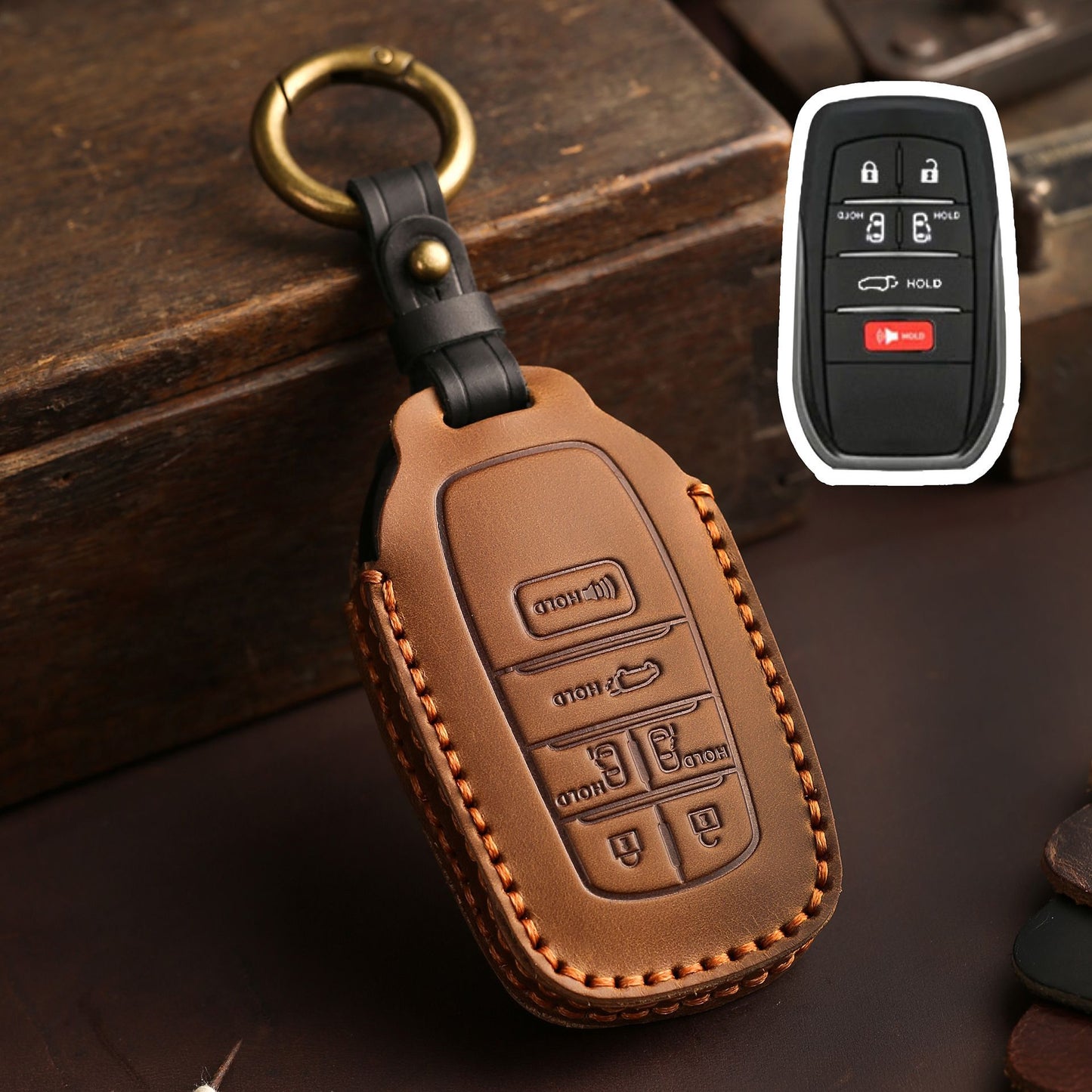 For Toyota Sienna Leather Key Fob Cover