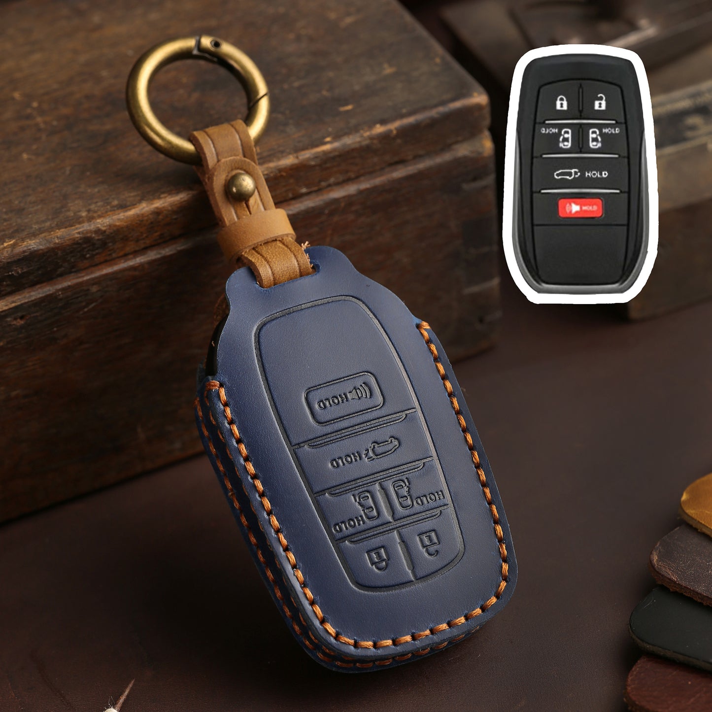For Toyota Sienna Leather Key Fob Cover