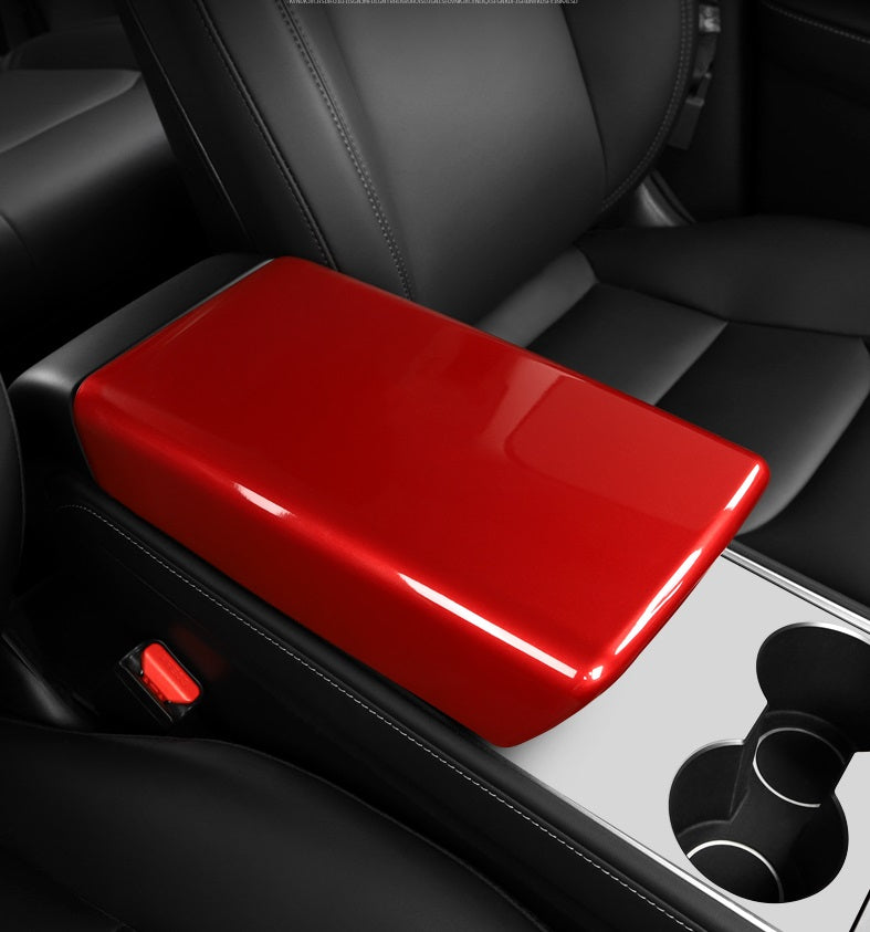 Carbon Fiber Center Console Armrest Cover For Model 3/Y 2019-2022