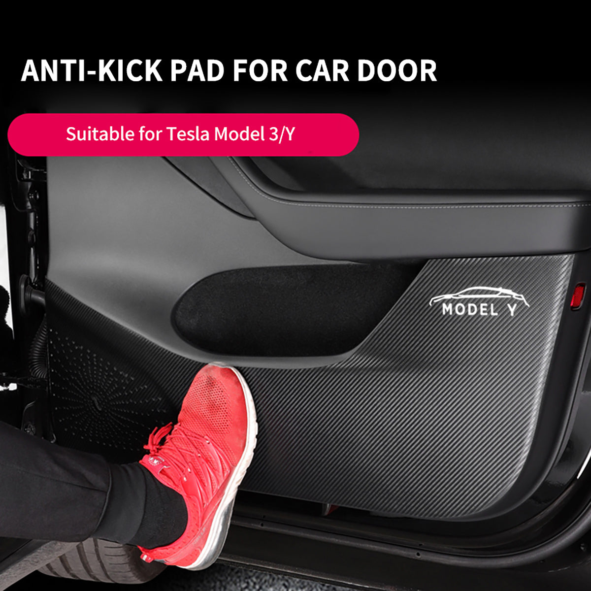 Model 3/Y Interior Door Panel Anti-Kick Mats (Set Of 4)