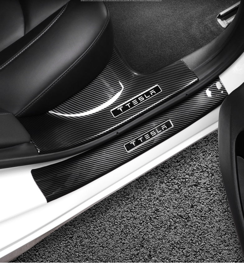 Model 3/Y Carbon Fiber Door Sills Protector Threshold Strip