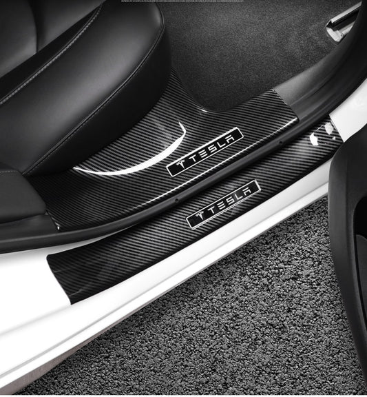Model 3/Y Carbon Fiber Door Sills Protector Threshold Strip