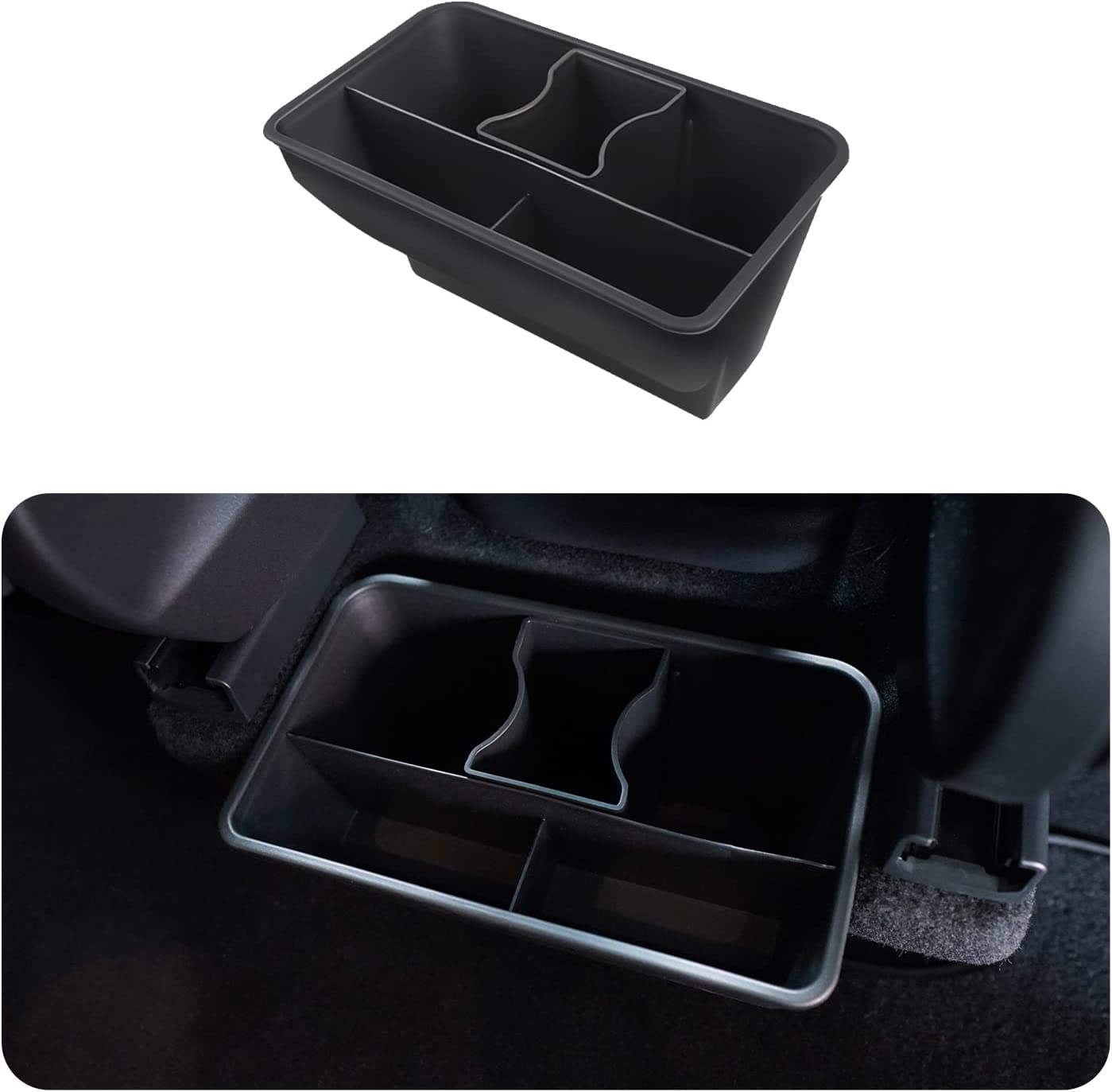 Tesla Model Y Rear Center Console Organizer Back Seat Storage Box