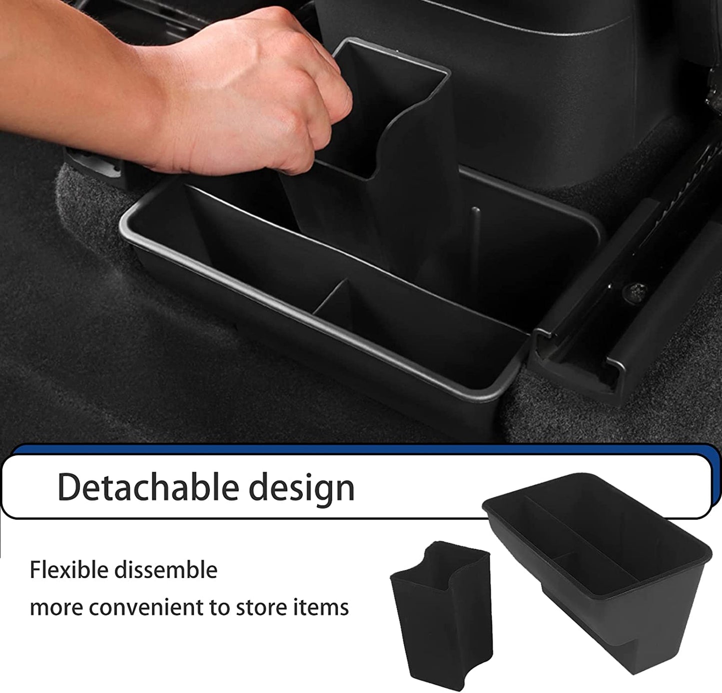 Tesla Model Y Rear Center Console Organizer Back Seat Storage Box