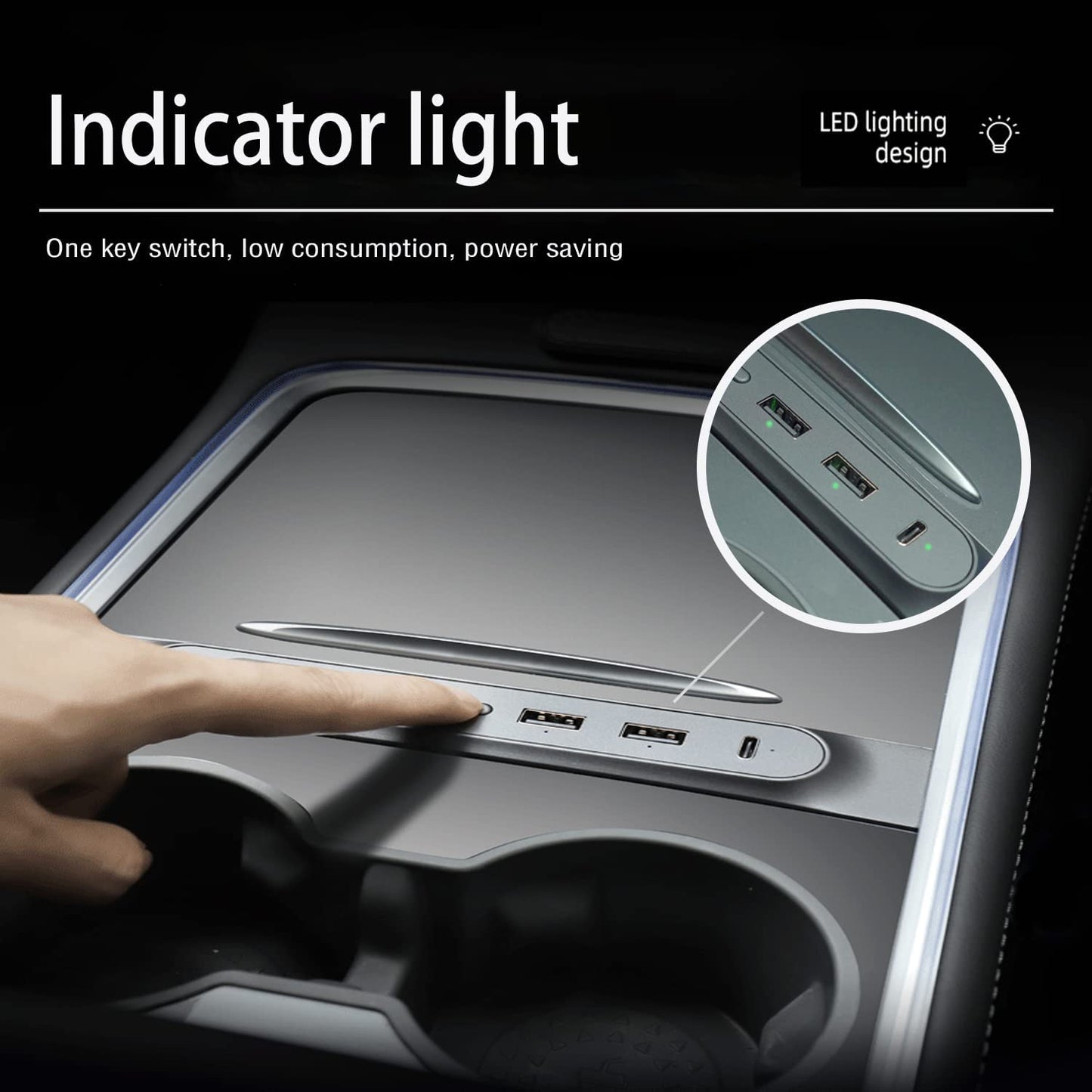Tesla Model 3/Y Center Console USB Charging Hub Docking Station