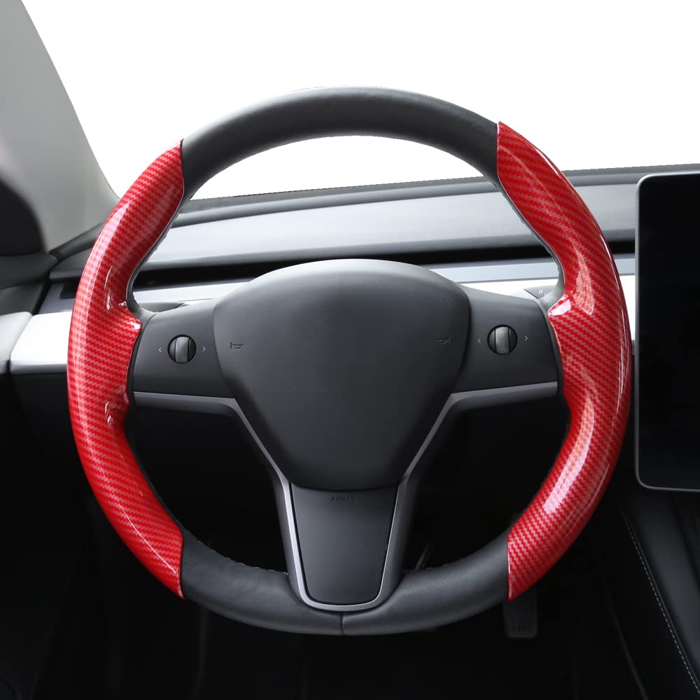 Model 3/Y Carbon Fiber Steering Wheel Cover Caps