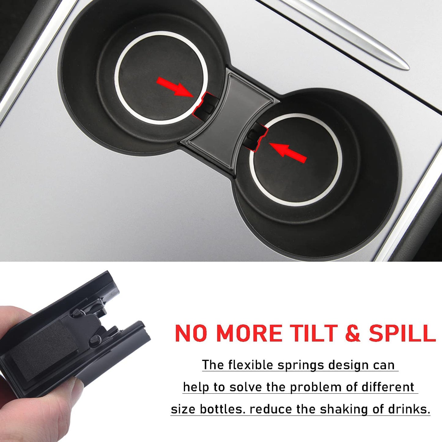Model 3/Y Center Console Water Cup Holder Slot Slip Limit Clip