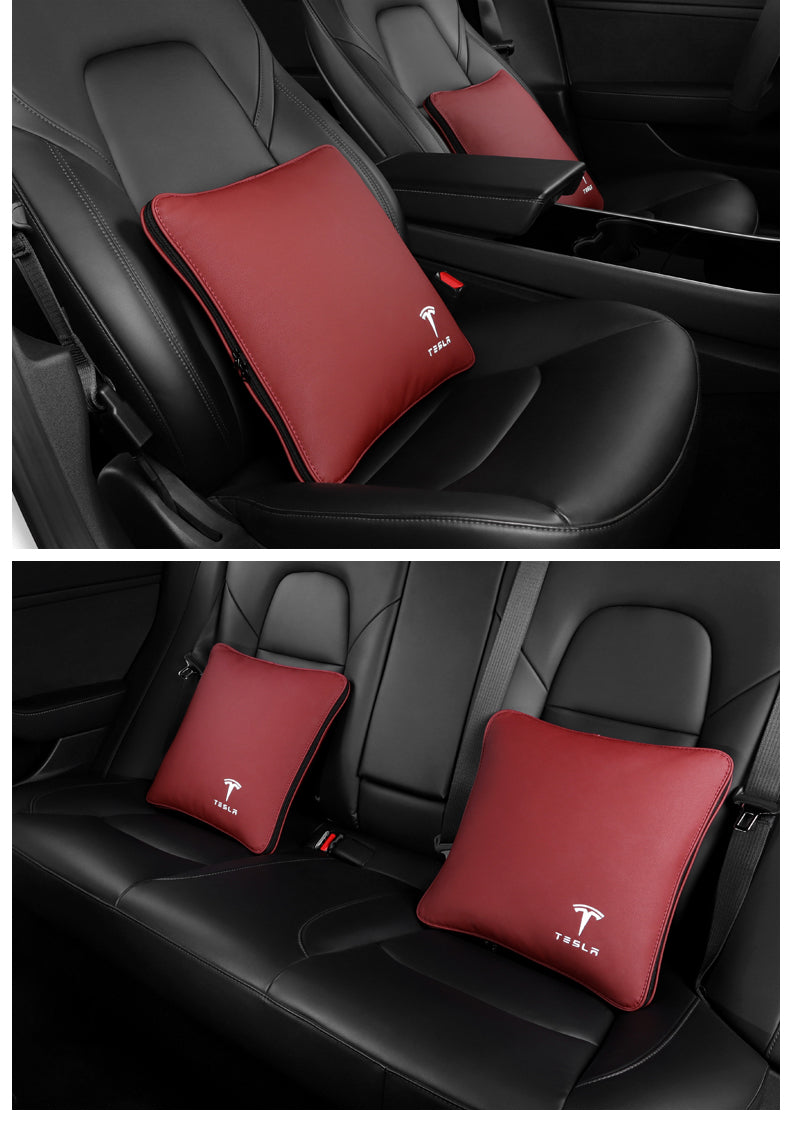 Tesla Throw Pillow & Sleep Quilt Fit For Tesla Owners To Rest In-Car