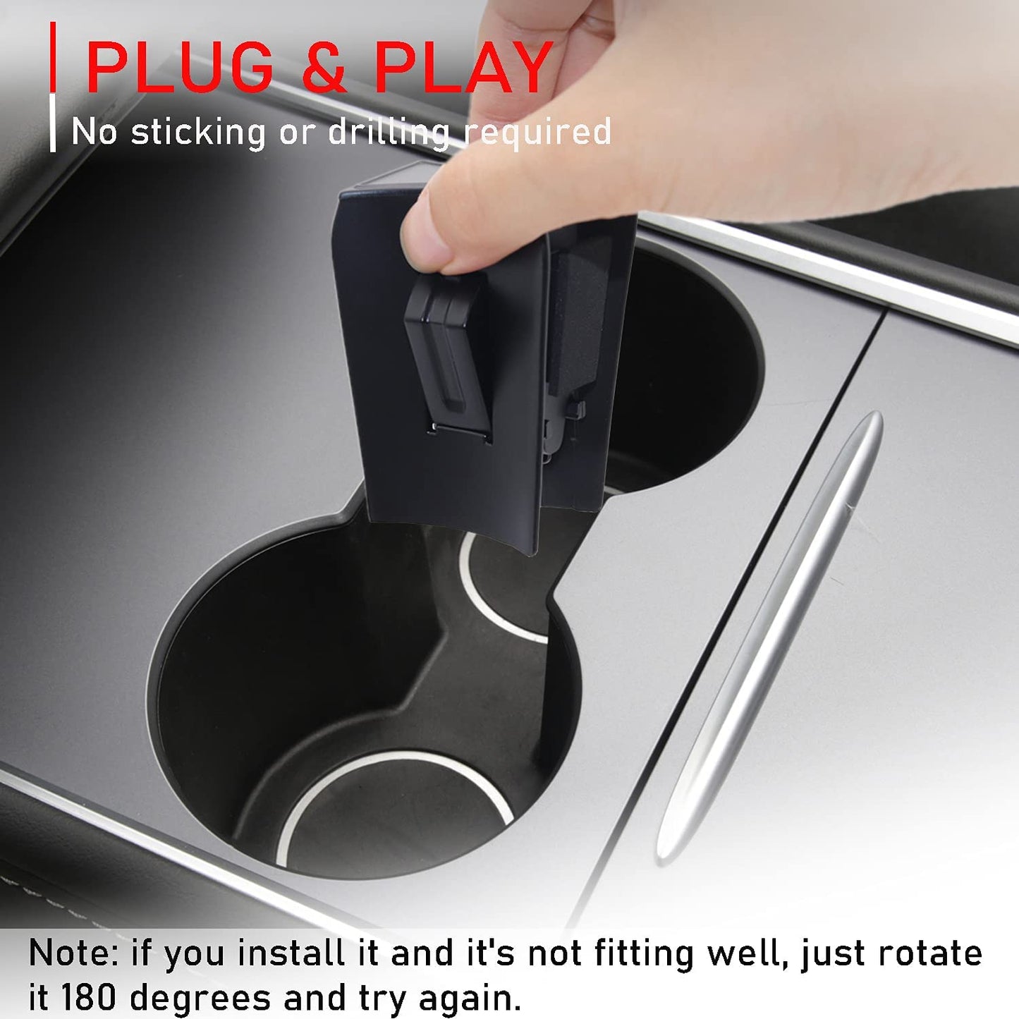 Model 3/Y Center Console Water Cup Holder Slot Slip Limit Clip