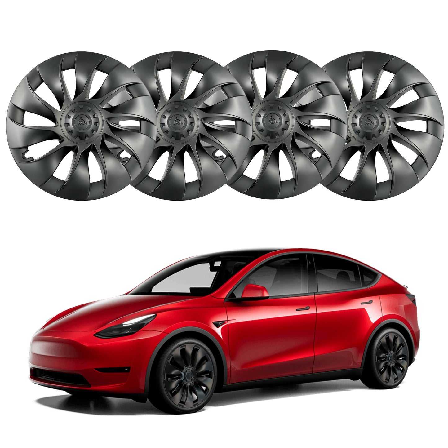 20 Inch Model Y Aero Wheel Cover Matte Black 20" Hub Caps (4pcs)