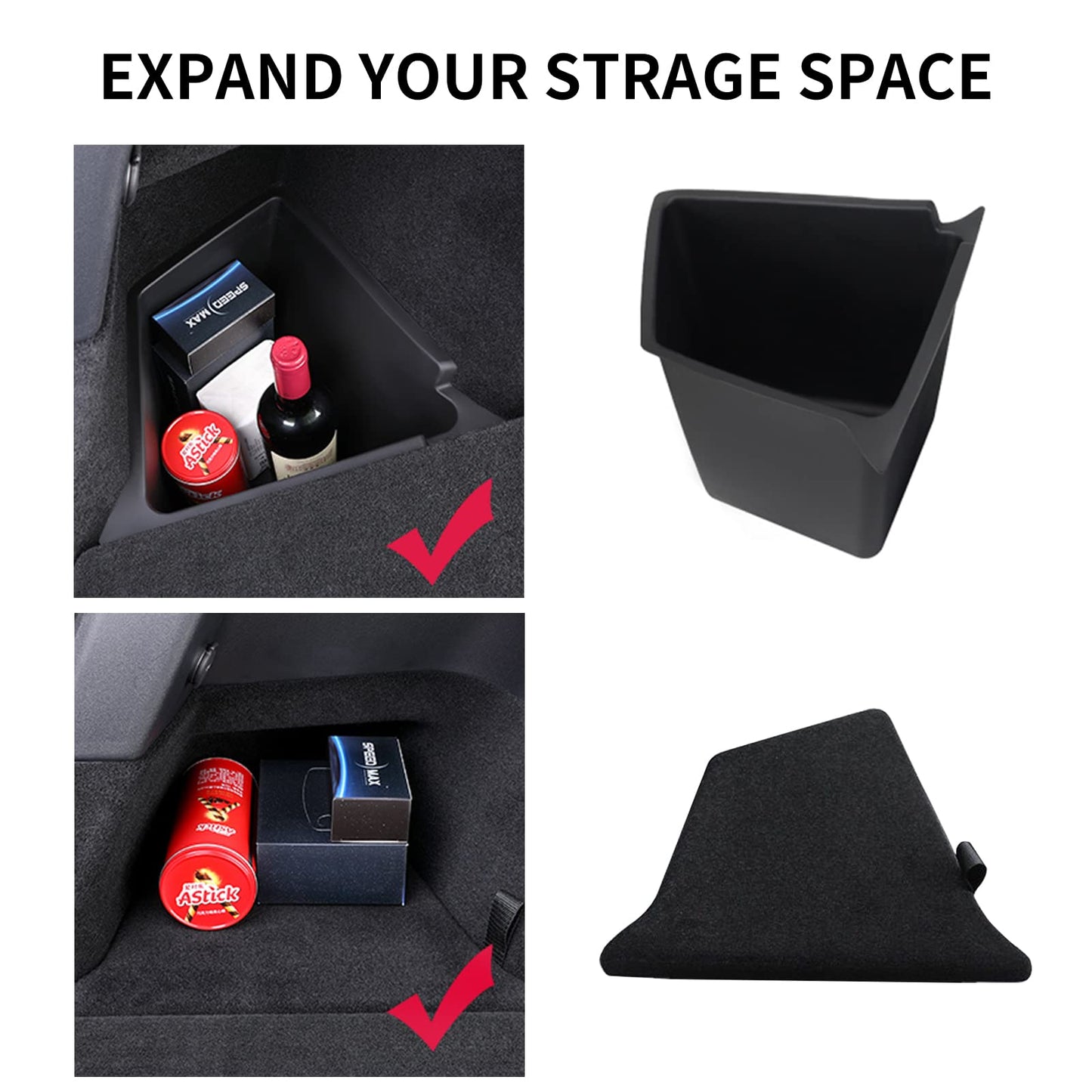 Tesla Model Y Rear Trunk Storage Box Organizer With Lids