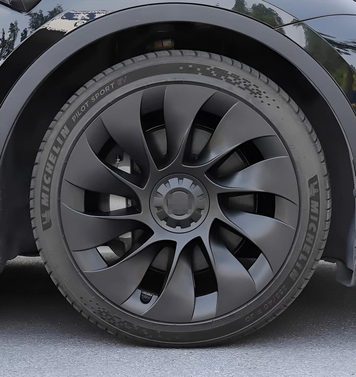 20 Inch Model Y Aero Wheel Cover Matte Black 20" Hub Caps (4pcs)
