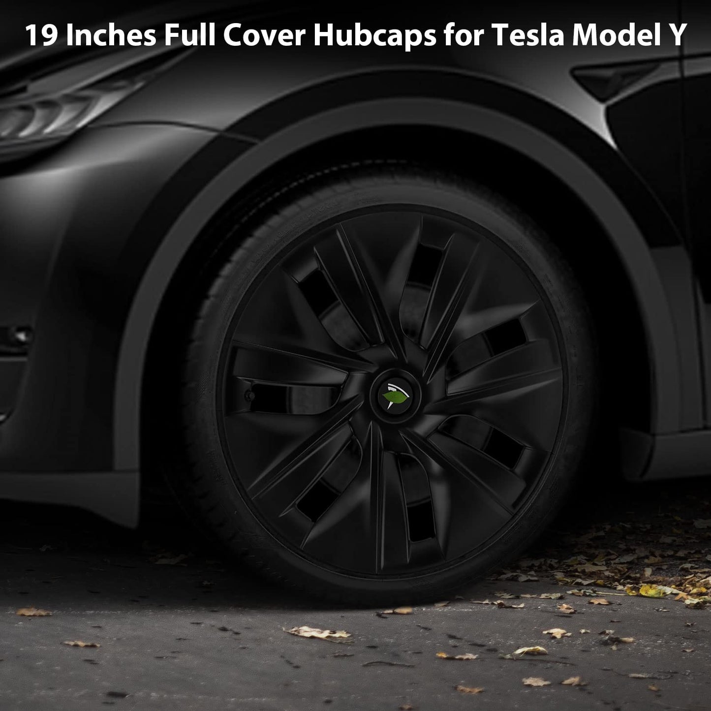 Model Y Hubcaps 19" Full Edge Black Wheel Covers